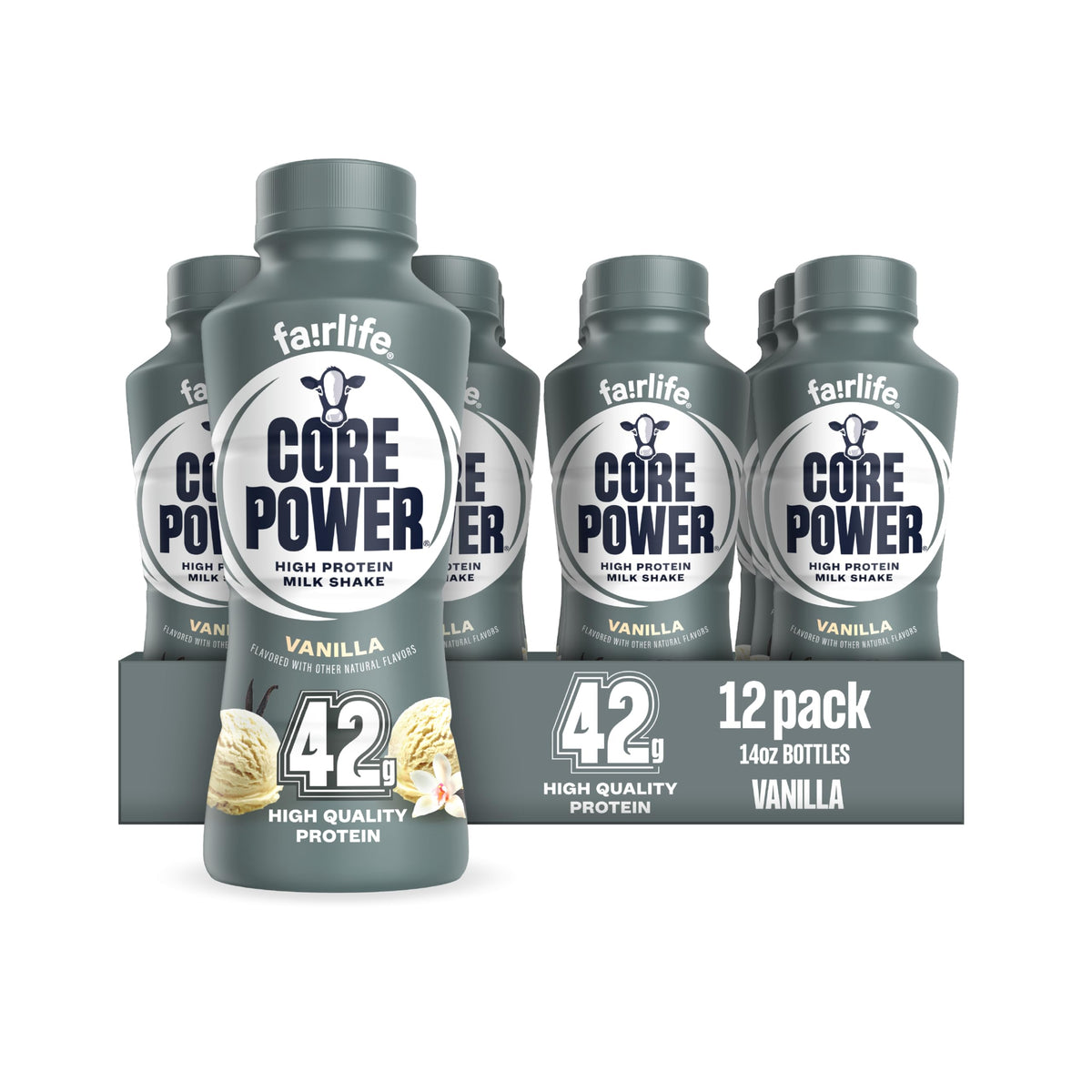 Core Power Fairlife Elite 42g High Protein Milk Shakes, Ready to Drink for Workout Recovery, Chocolate, 14 Fl Oz (Pack of 12)
